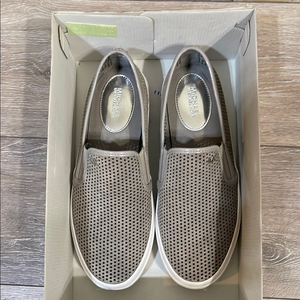 Michael Kors Gray Perforated Slip-On Sneakers